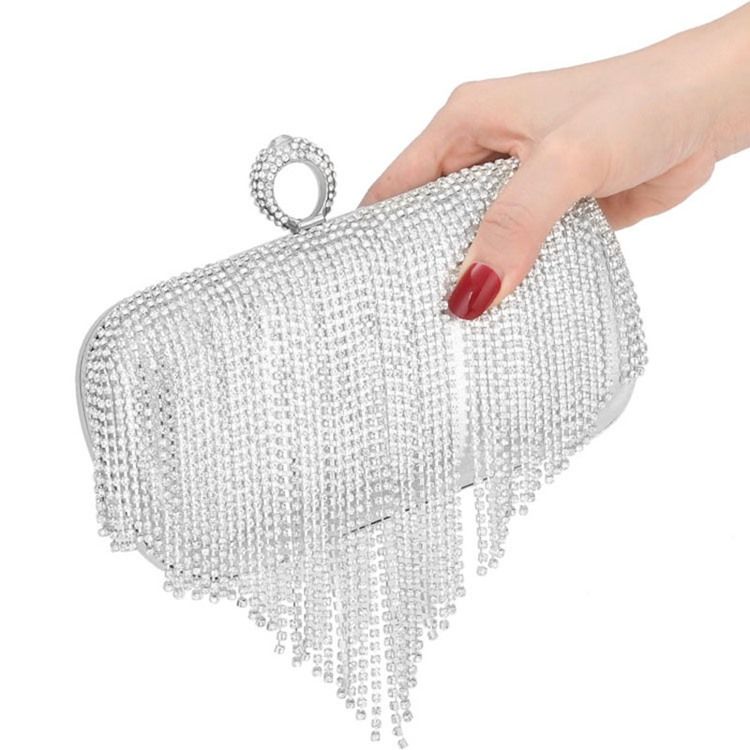 Franges Strass Pochettes Rectangle Polyvalentes Sacs De Soirée