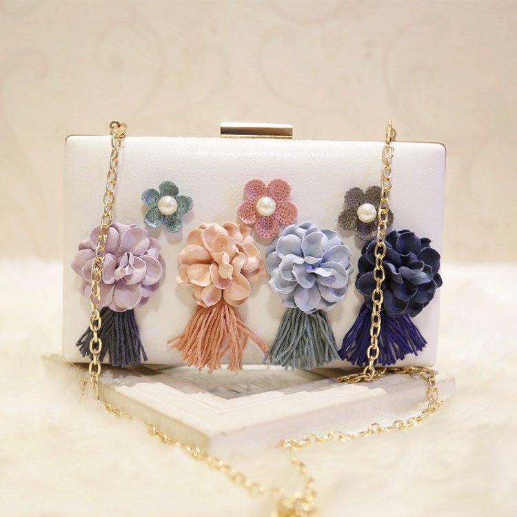 Pochette De Décoration En Strass Avec Perles Florales