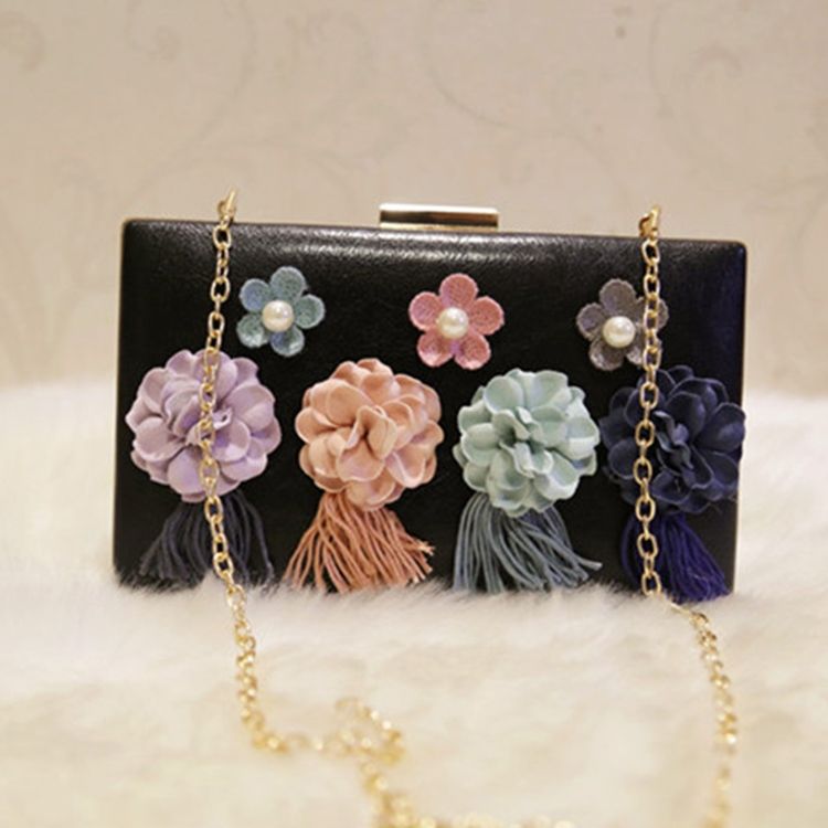 Pochette De Décoration En Strass Avec Perles Florales