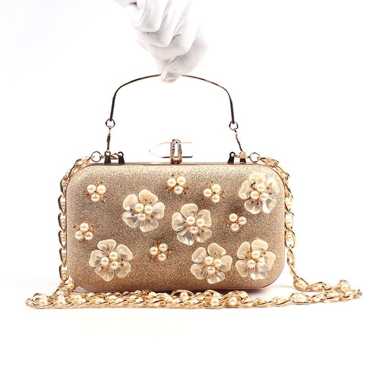 Pochette De Soirée À Motif Floral En Perles De Luxe