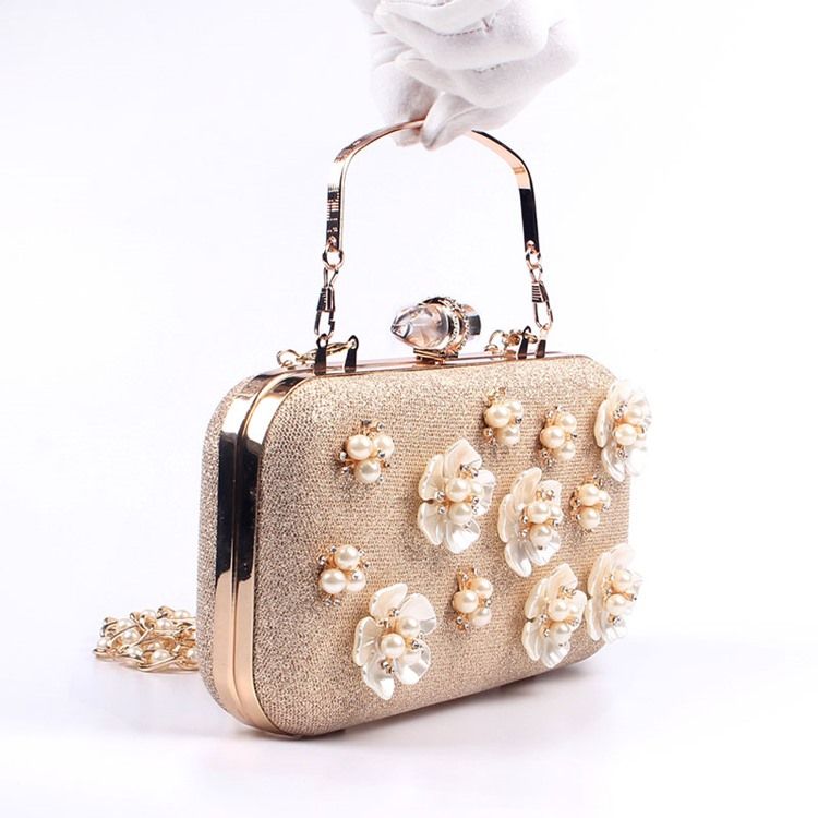 Pochette De Soirée À Motif Floral En Perles De Luxe