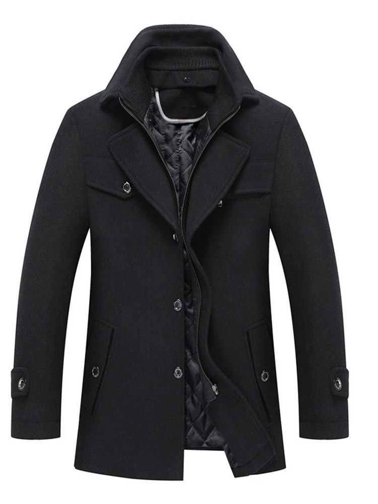 Manteau D'hiver À Boutonnage Simple Pour Hommes