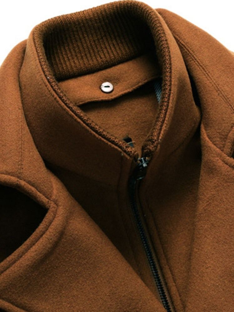 Manteau D'hiver À Boutonnage Simple Pour Hommes