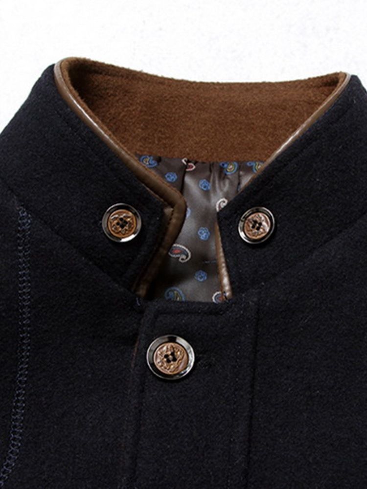 Manteau Mince Standard Pour Hommes À Col Montant