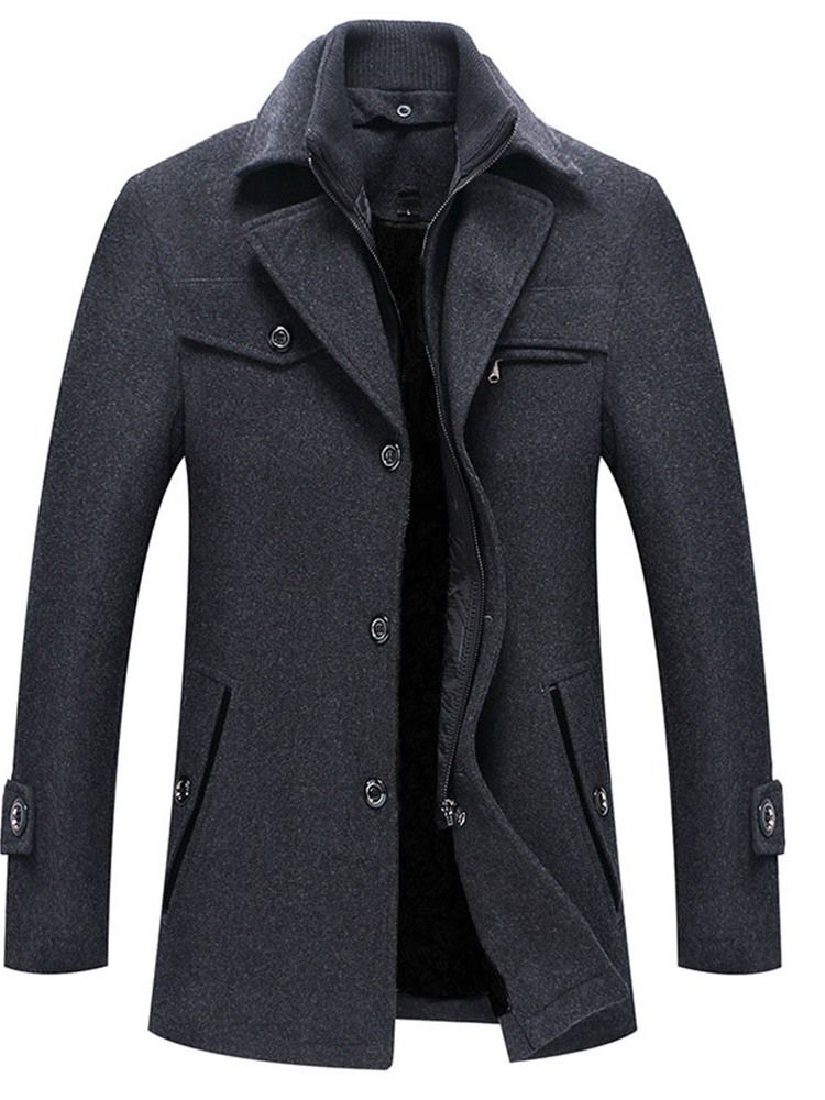 Manteau Simple Boutonnage Standard D'automne Pour Hommes