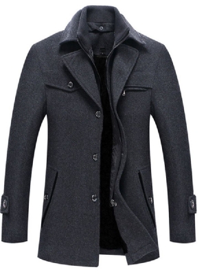 Manteau Simple Boutonnage Standard D'automne Pour Hommes