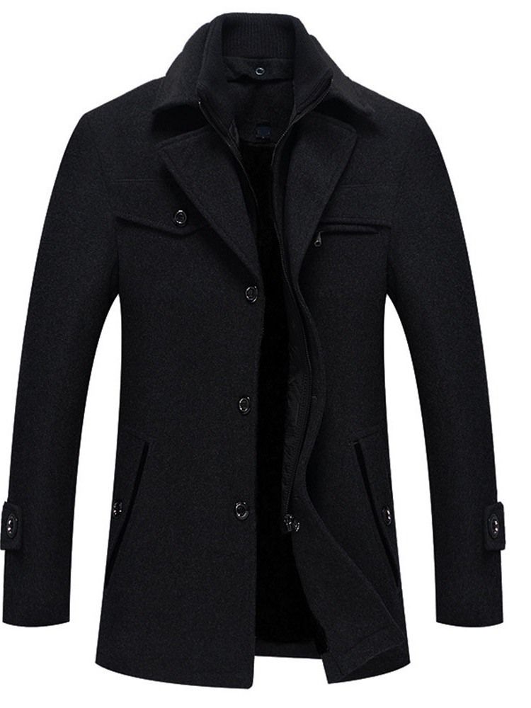 Manteau Simple Boutonnage Standard D'automne Pour Hommes