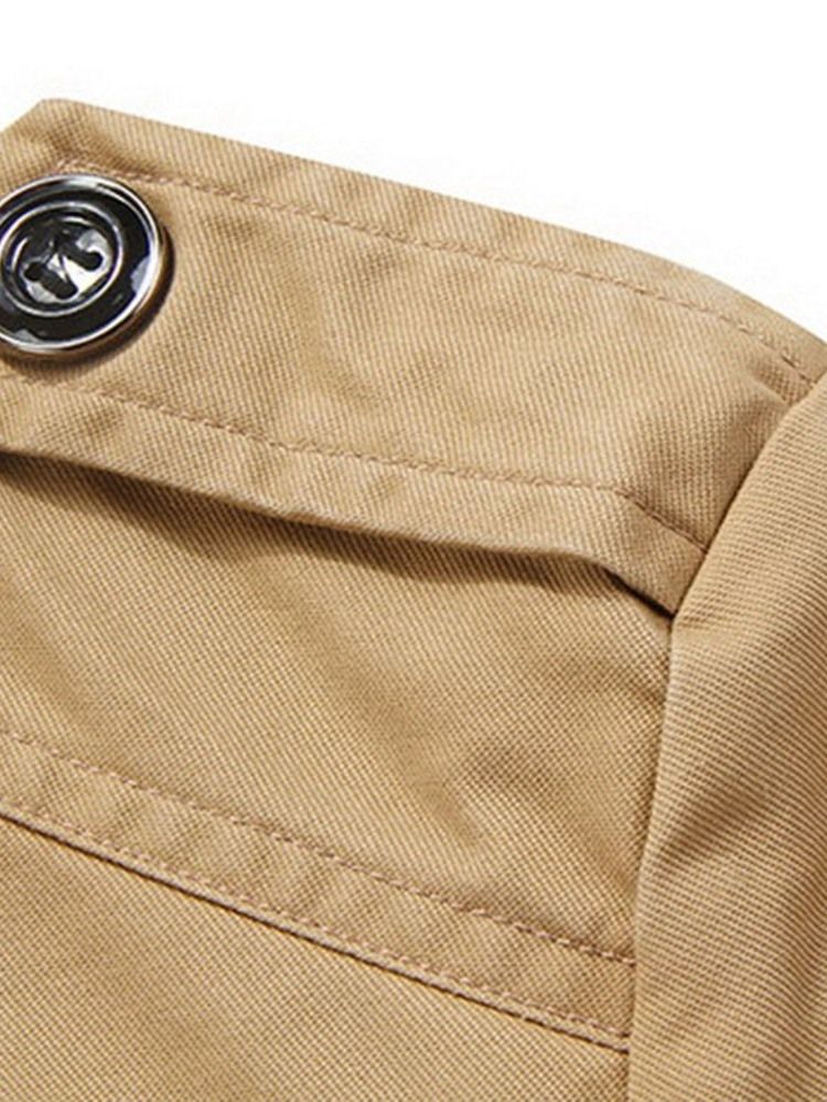 Trench-coat Décontracté D'automne À Boutons Standard Pour Hommes