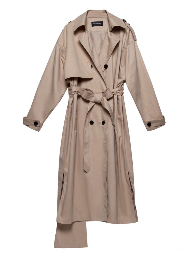 Trench-coat À Double Boutonnage Avec Épaulettes Et Revers Pour Femmes