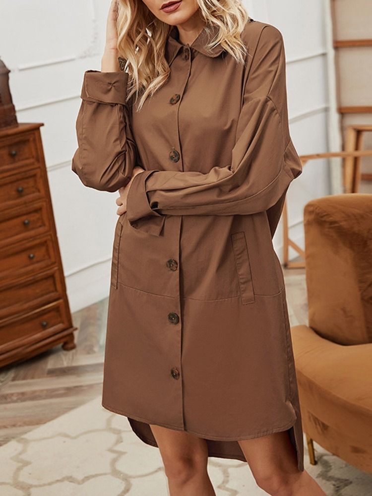 Trench-coat À Revers À Boutonnage Simple Pour Femmes D'automne Occidental