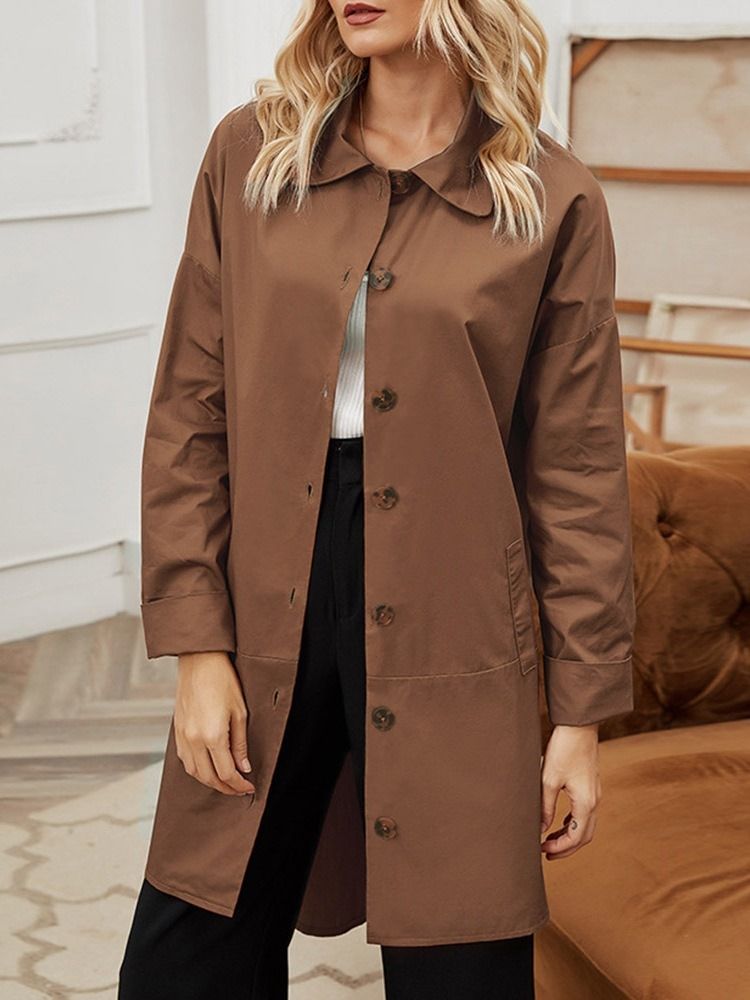 Trench-coat À Revers À Boutonnage Simple Pour Femmes D'automne Occidental