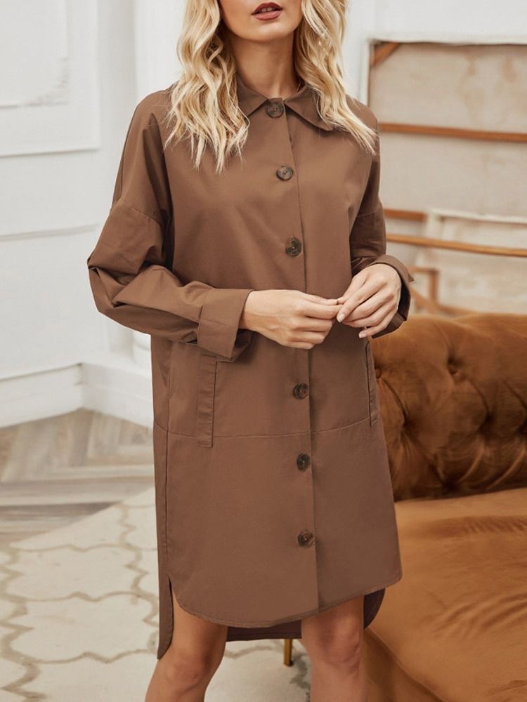 Trench-coat À Revers À Boutonnage Simple Pour Femmes D'automne Occidental