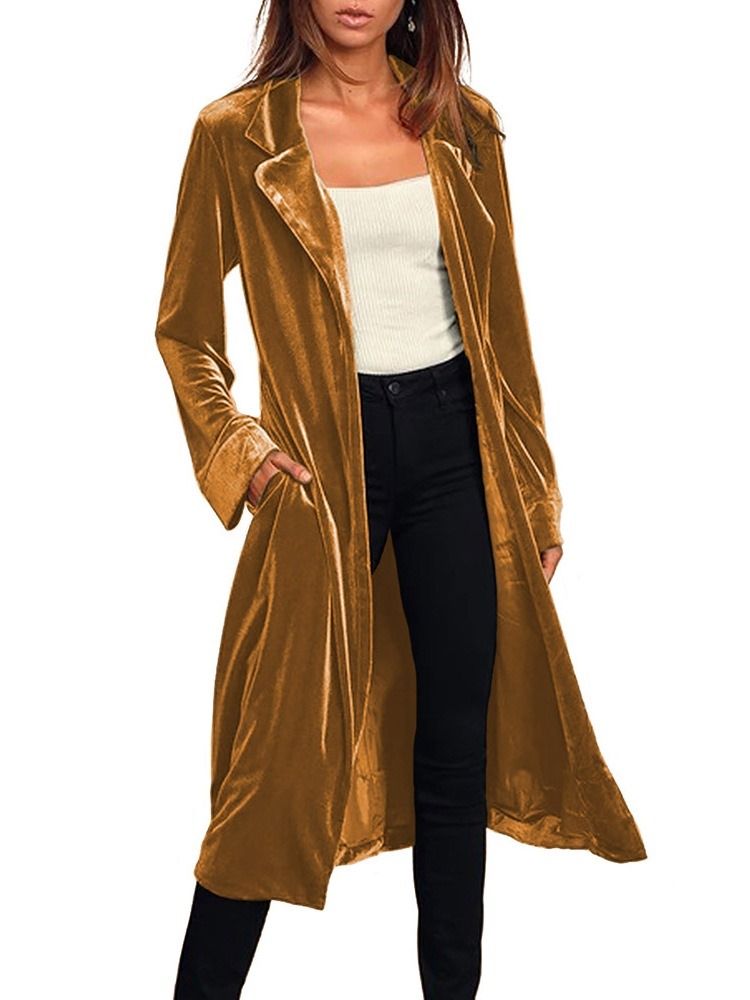 Trench-coat Western Regular Avec Ceinture À Revers Pour Femmes