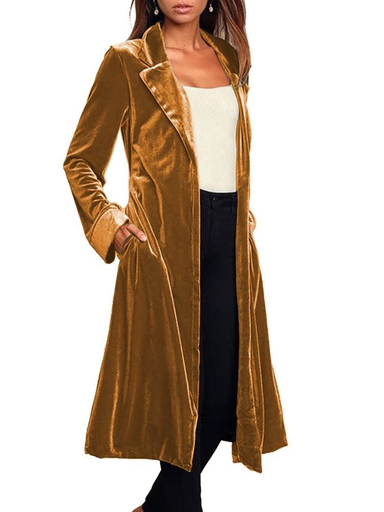 Trench-coat Western Regular Avec Ceinture À Revers Pour Femmes