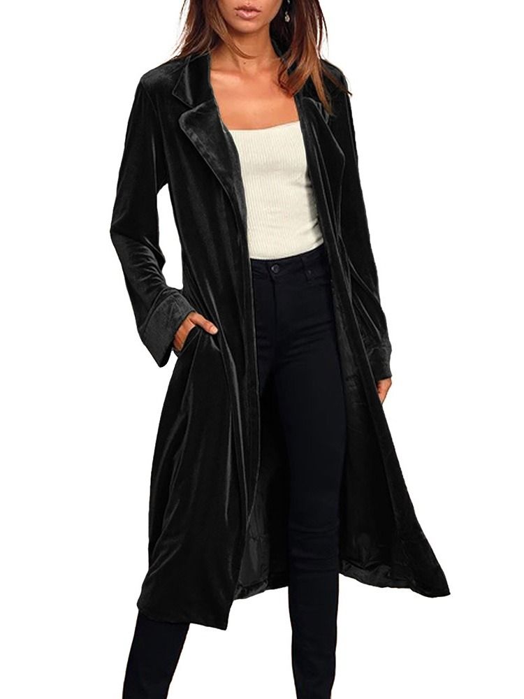 Trench-coat Western Regular Avec Ceinture À Revers Pour Femmes