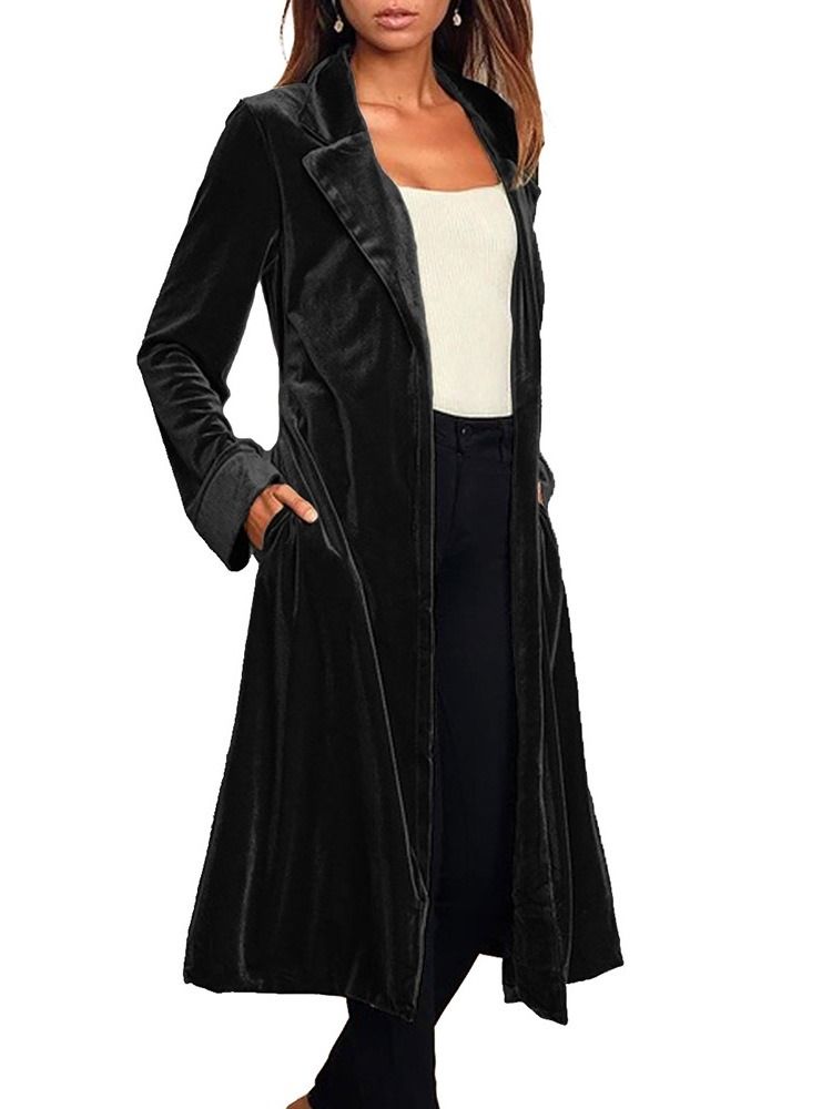 Trench-coat Western Regular Avec Ceinture À Revers Pour Femmes