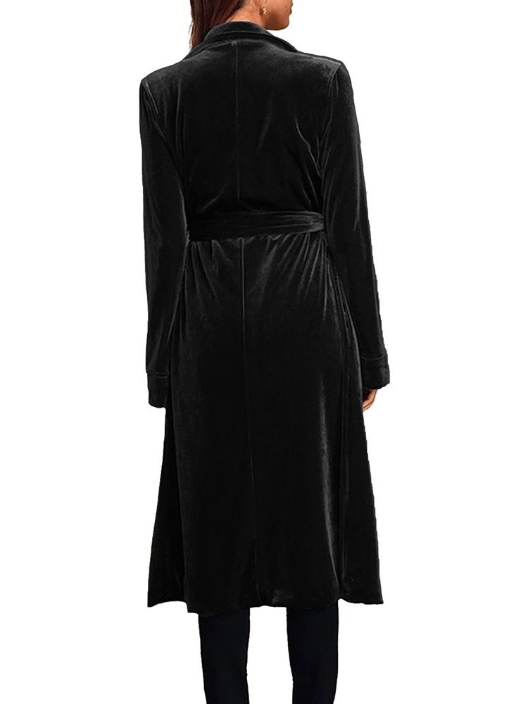 Trench-coat Western Regular Avec Ceinture À Revers Pour Femmes