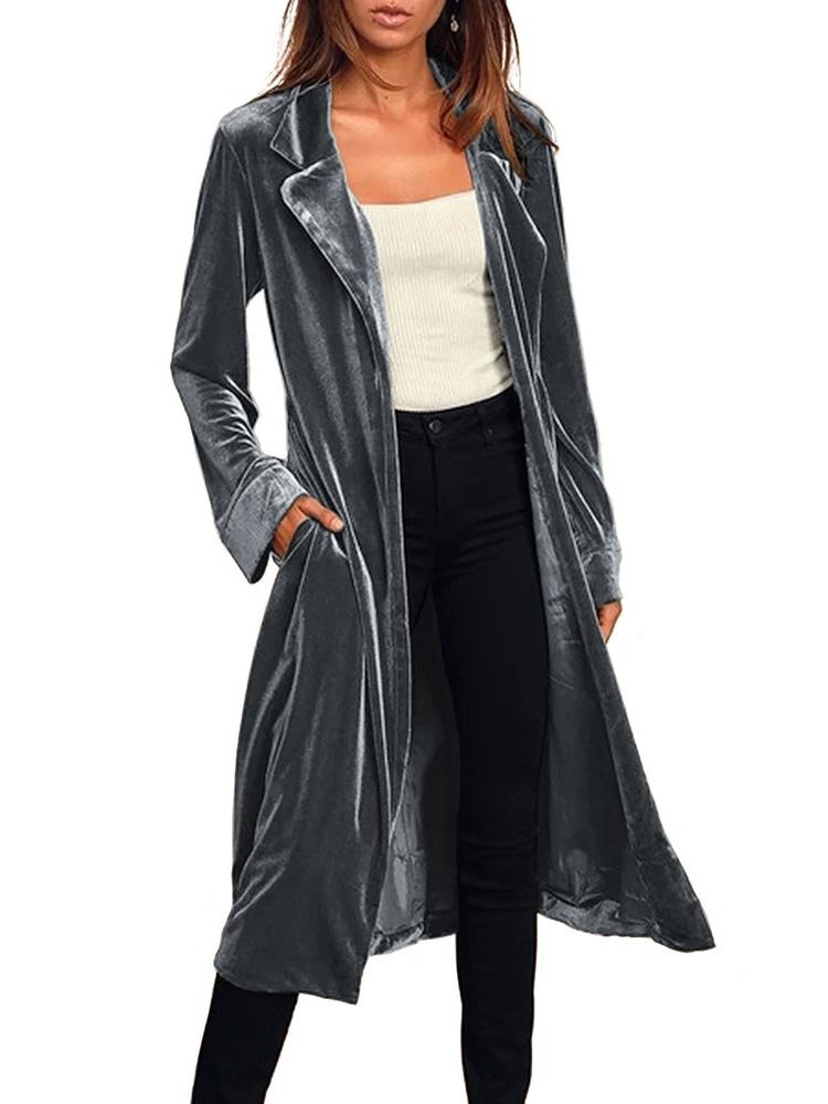 Trench-coat Western Regular Avec Ceinture À Revers Pour Femmes