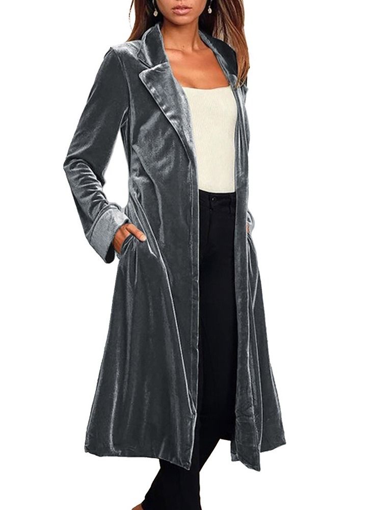 Trench-coat Western Regular Avec Ceinture À Revers Pour Femmes