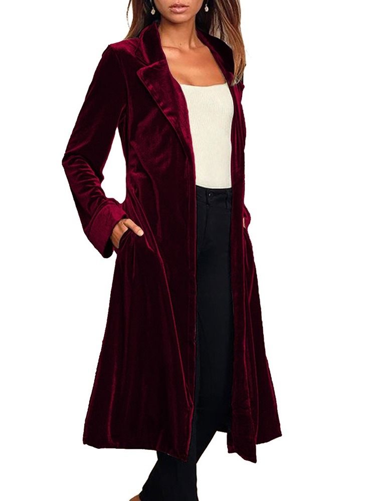 Trench-coat Western Regular Avec Ceinture À Revers Pour Femmes