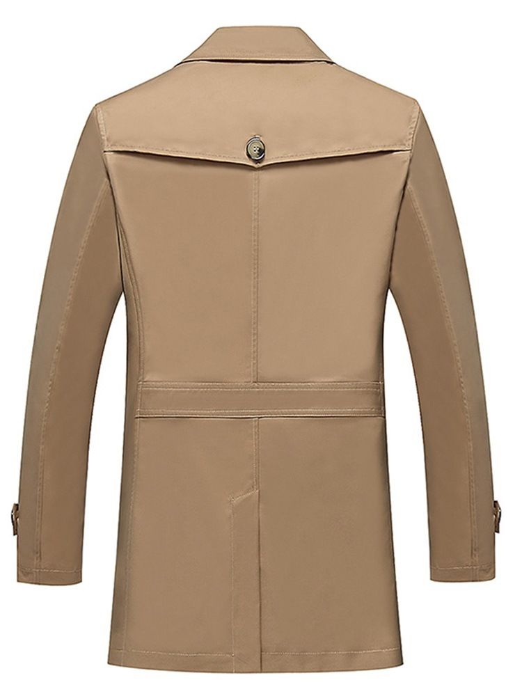 Trench-coats Décontractés À Revers Simple Pour Hommes