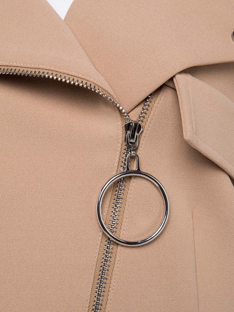 Trench Court À Poche Zippée Pour Femme