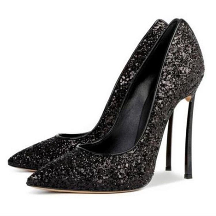 Chaussures De Bal À Enfiler À Paillettes Et À Talons Aiguilles Pour Femmes