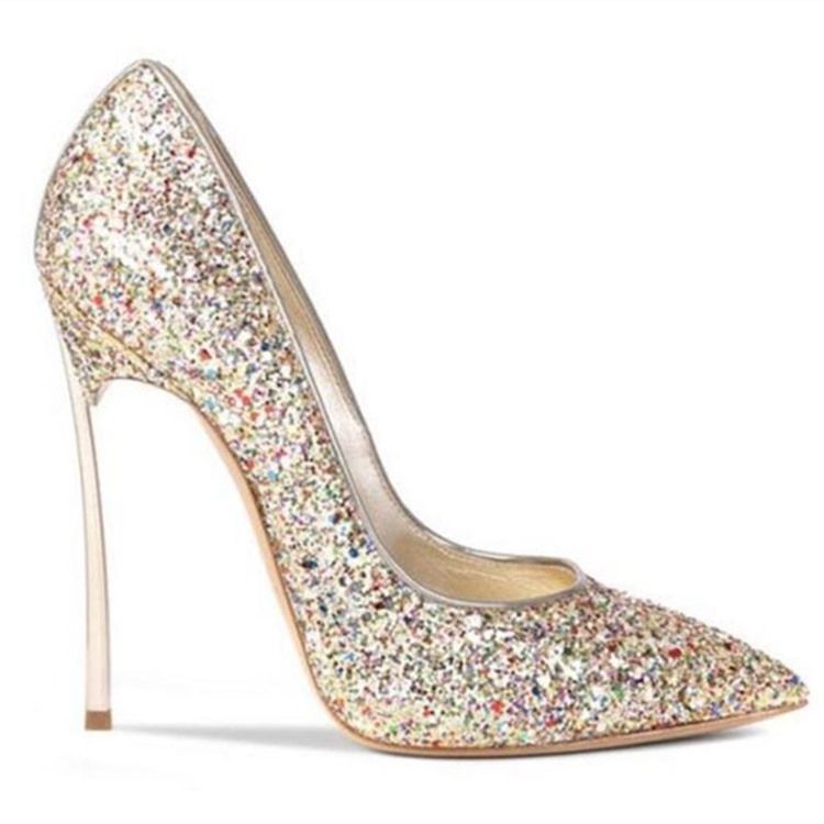 Chaussures De Bal À Enfiler À Paillettes Et À Talons Aiguilles Pour Femmes