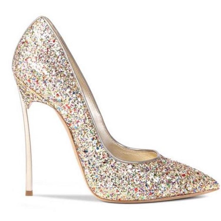 Chaussures De Bal À Enfiler À Paillettes Et À Talons Aiguilles Pour Femmes