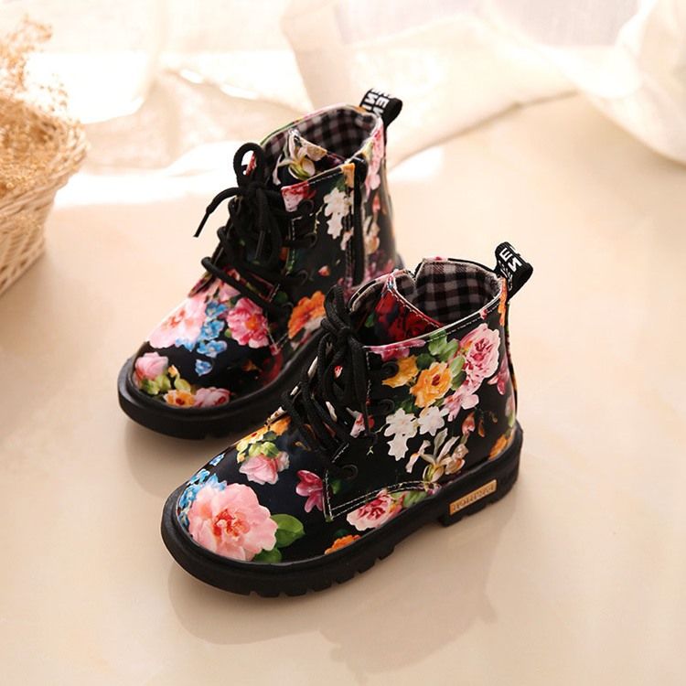 Bottes De Bébé À Fermeture À Glissière Latérale À Bout Rond Et À Fleurs