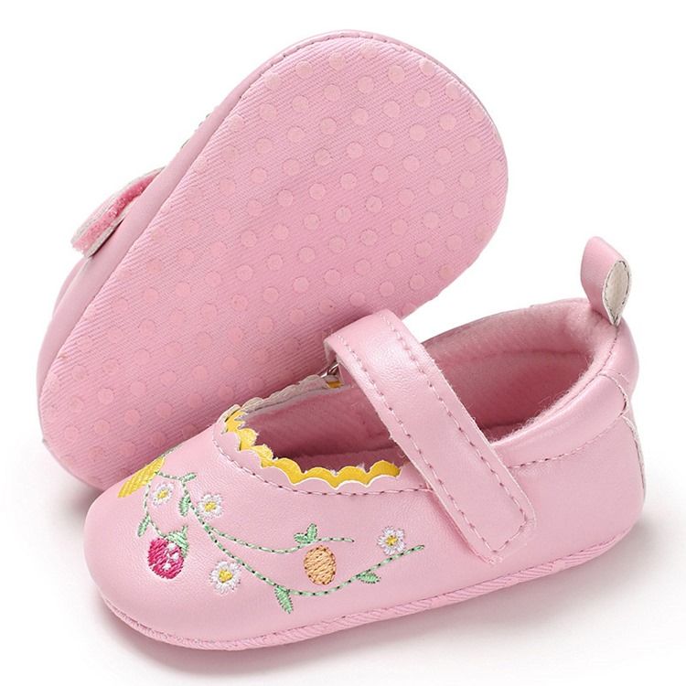 Chaussures Brodées Fleuries Pour Tout-petits