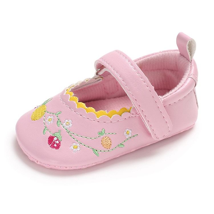 Chaussures Brodées Fleuries Pour Tout-petits