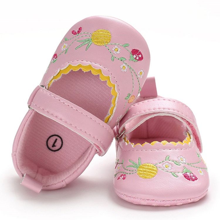 Chaussures Brodées Fleuries Pour Tout-petits