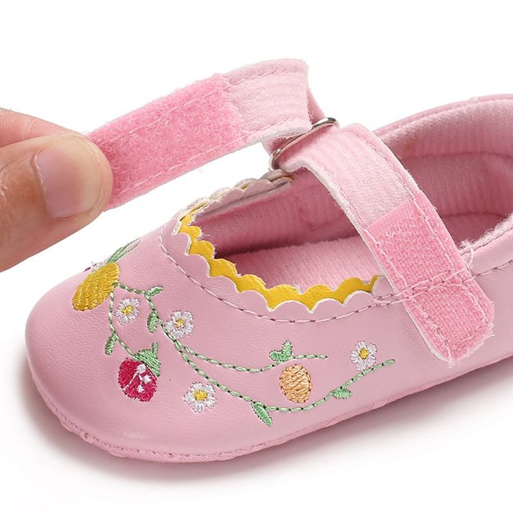 Chaussures Brodées Fleuries Pour Tout-petits