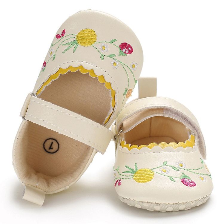 Chaussures Brodées Fleuries Pour Tout-petits