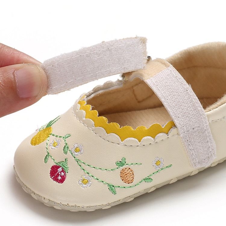 Chaussures Brodées Fleuries Pour Tout-petits