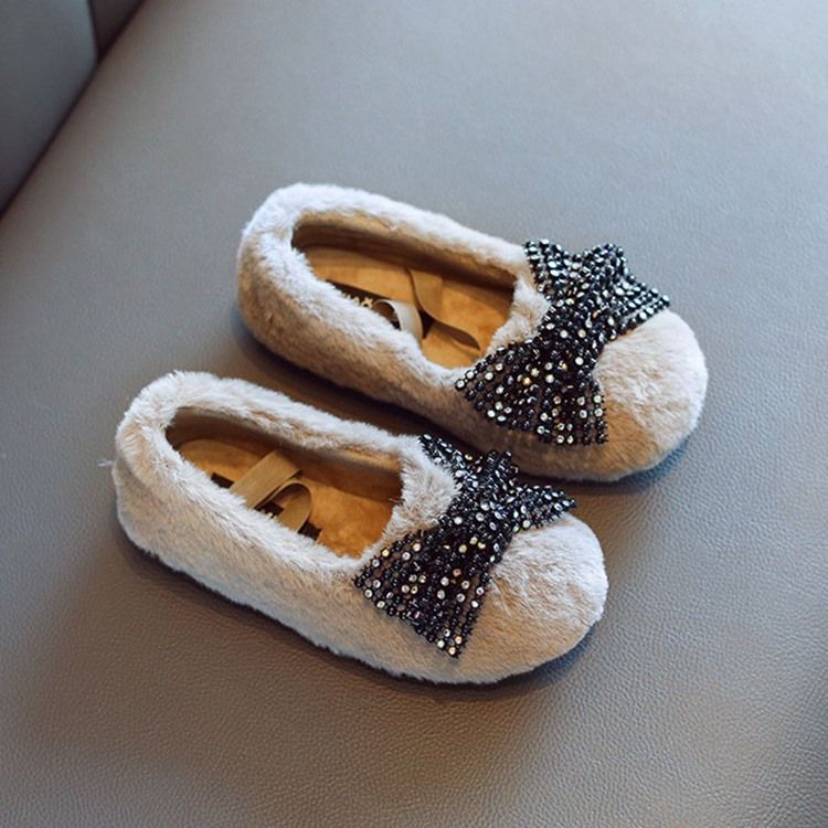 Chaussures D'hiver Pour Bébé Princesse À Bout Rond Et À Nœud