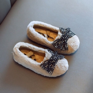 Chaussures D'hiver Pour Bébé Princesse À Bout Rond Et À Nœud