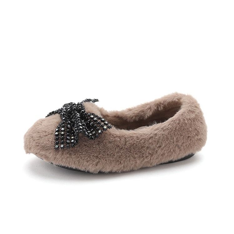 Chaussures D'hiver Pour Bébé Princesse À Bout Rond Et À Nœud