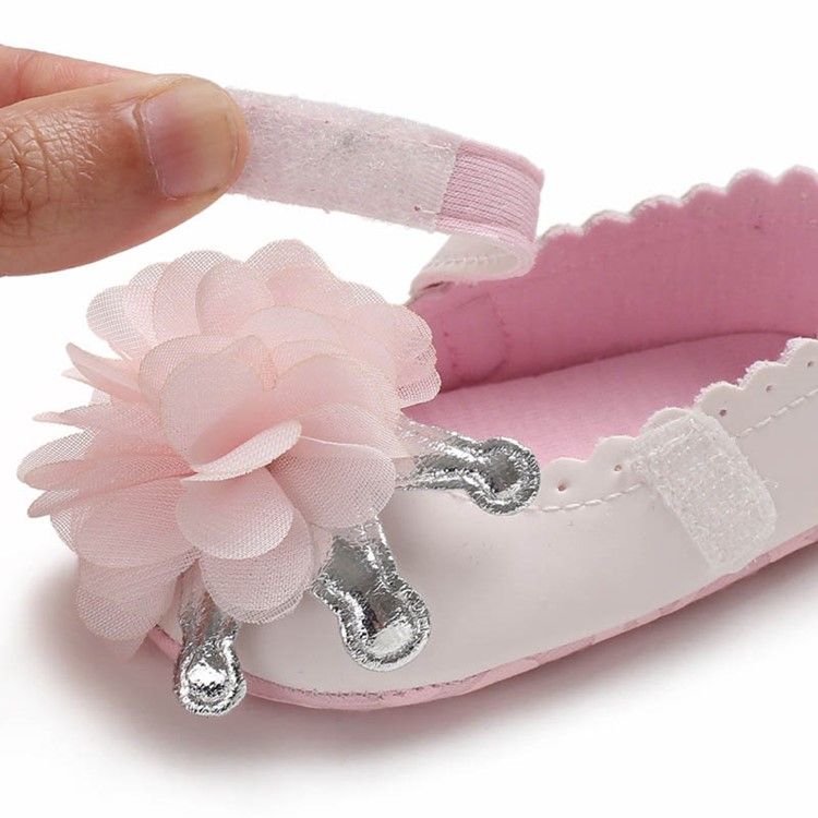 Chaussures Fleuries Pour Bébé En Velcro