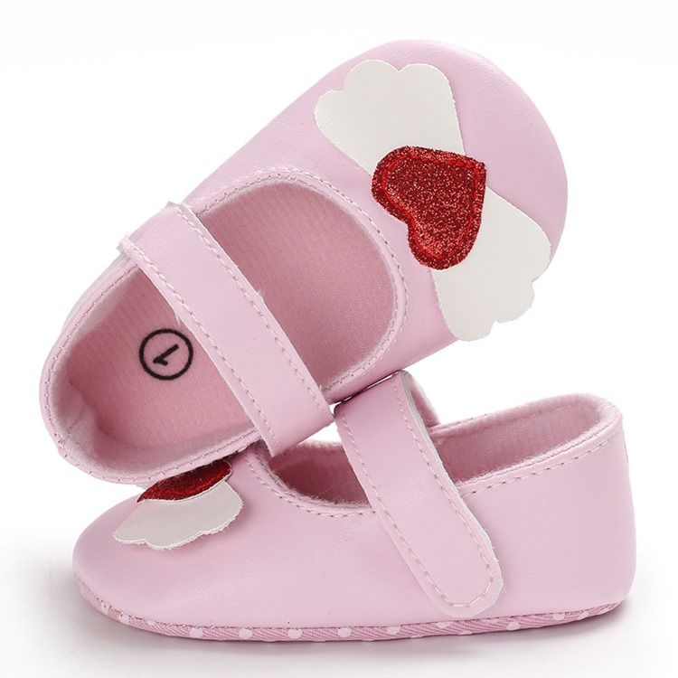 Chaussures Velcro Pour Tout-petit En Forme De Coeur En Pu