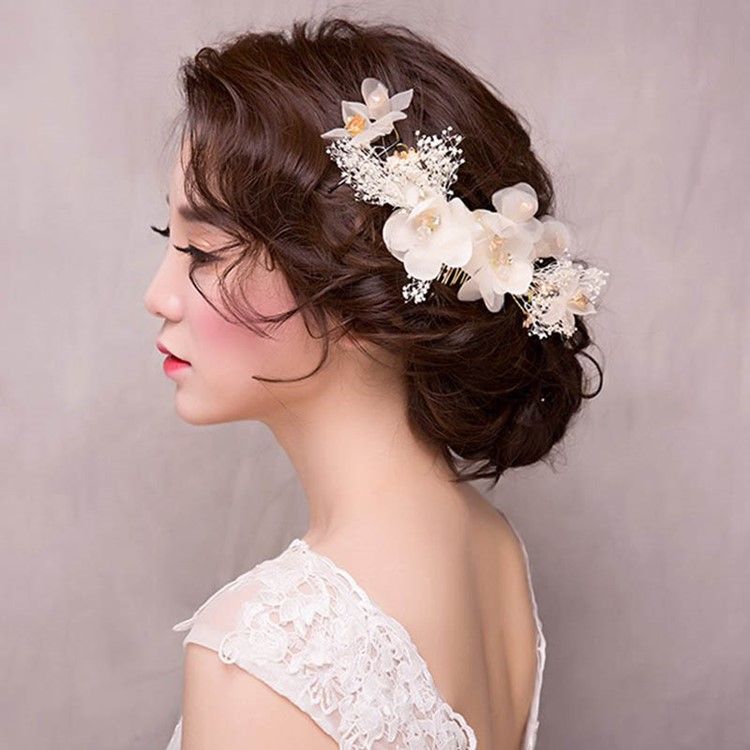 Accessoires Pour Cheveux De Mariée À Fleurs Chaudes Pour Femmes