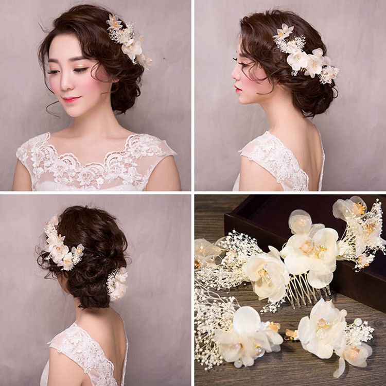 Accessoires Pour Cheveux De Mariée À Fleurs Chaudes Pour Femmes