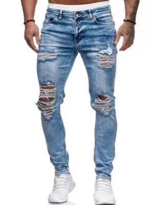 Crayon Trou Pantalon Européen Fermeture Éclair Jeans Hommes