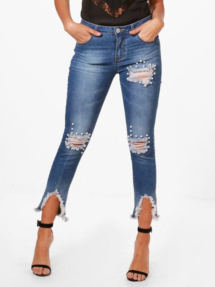 Jean Skinny Asymétrique Pour Femmes