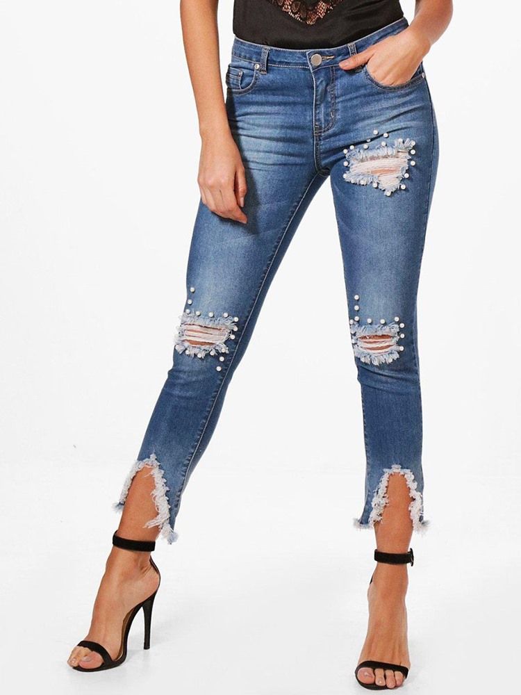 Jean Skinny Asymétrique Pour Femmes