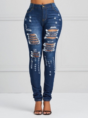 Jean Skinny Extensible Déchiré Pour Femmes