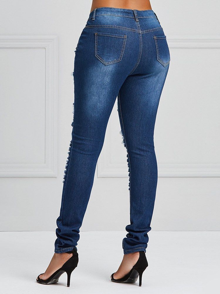 Jean Skinny Extensible Déchiré Pour Femmes