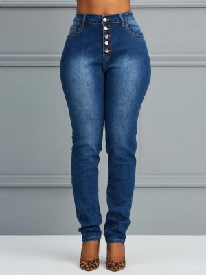 Jean Skinny Uni Pour Femme À Boutons