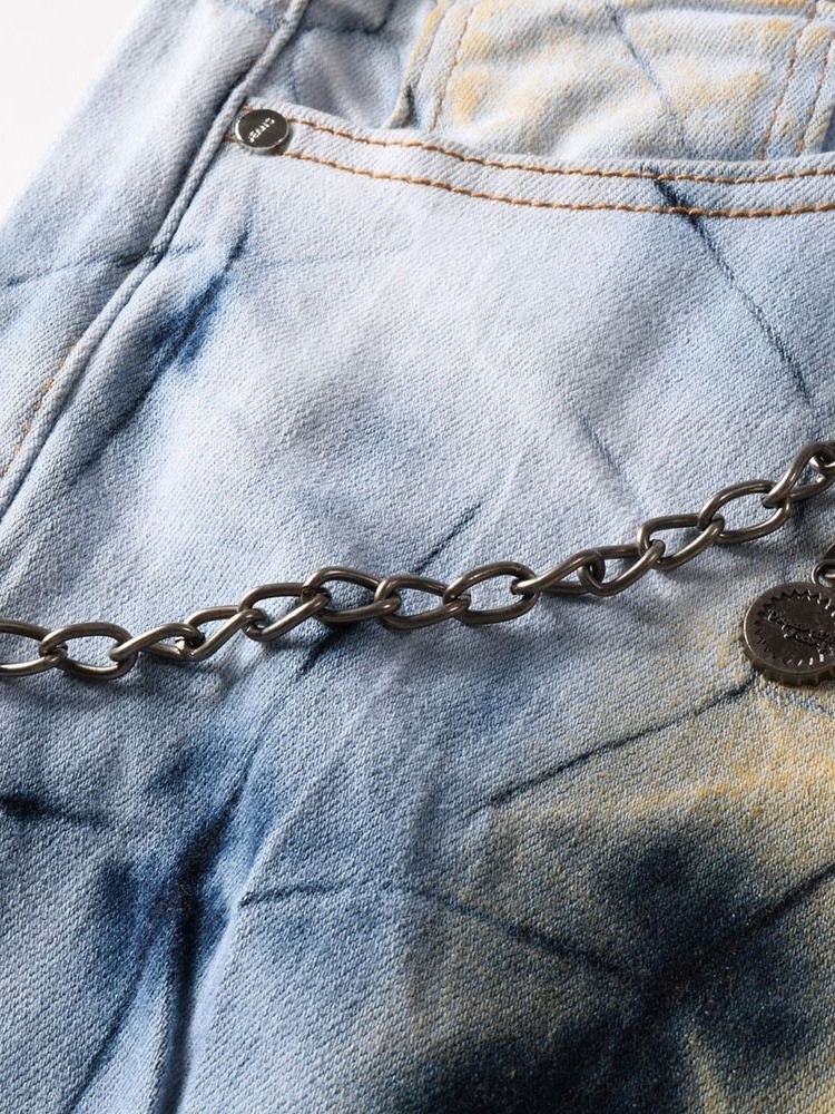 Jean Slim Pour Hommes Avec Fermeture À Glissière À Taille Moyenne Et À Imprimé Droit